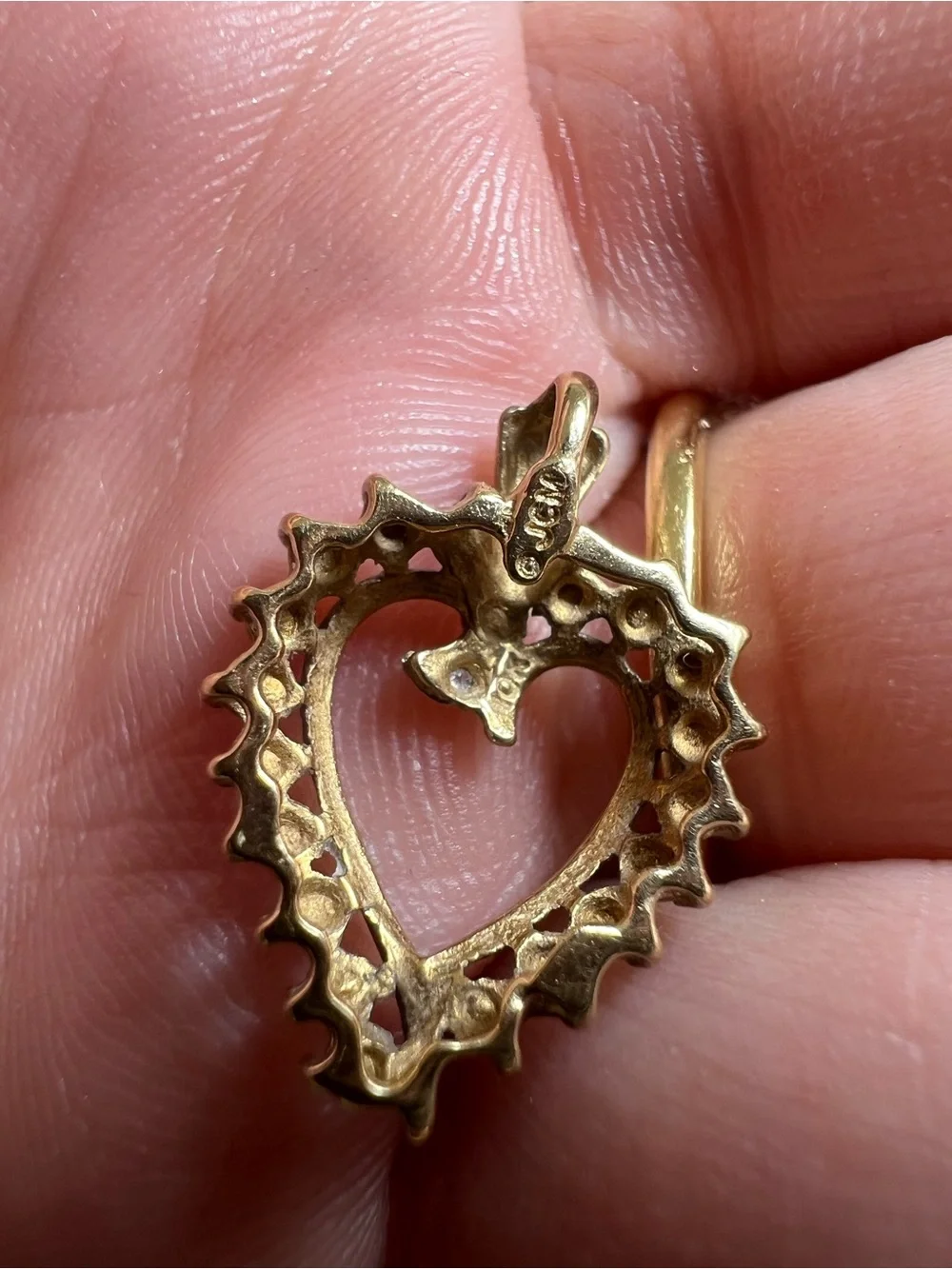 Classic 10K Gold Two-Tone Heart Pendant